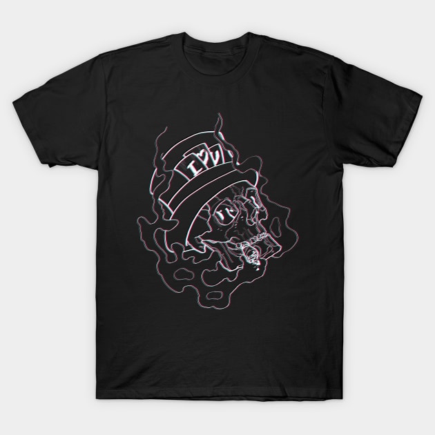 Skull with top hat T-Shirt by Blacklinesw9